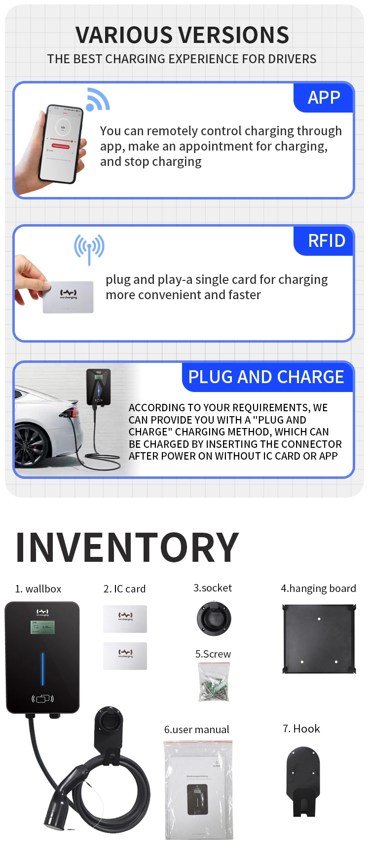 Car Battery Charger 22kw 3 Phase 4G Communication Electric Vehicle Charger Fast AC EV Charger Indoor/Outdoor