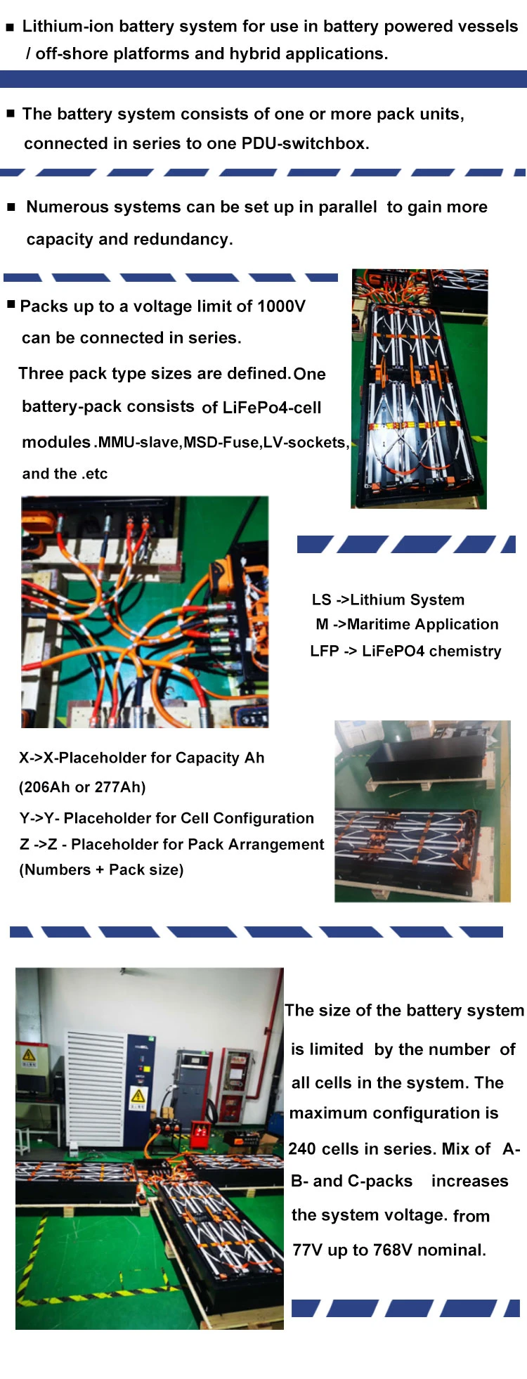 154.56V 277ah (277Ah 1P48S) LiFePO4 (LFP) Certified Lithium Ion Battery Pack for Truck, Marine, Vessel, Construction Machinery, Material Handling Machine