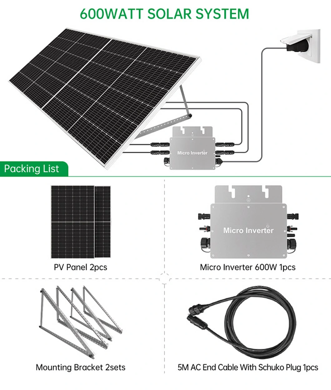 Renewable Solar Energy Product 8kw on Grid Solar System Without Battery